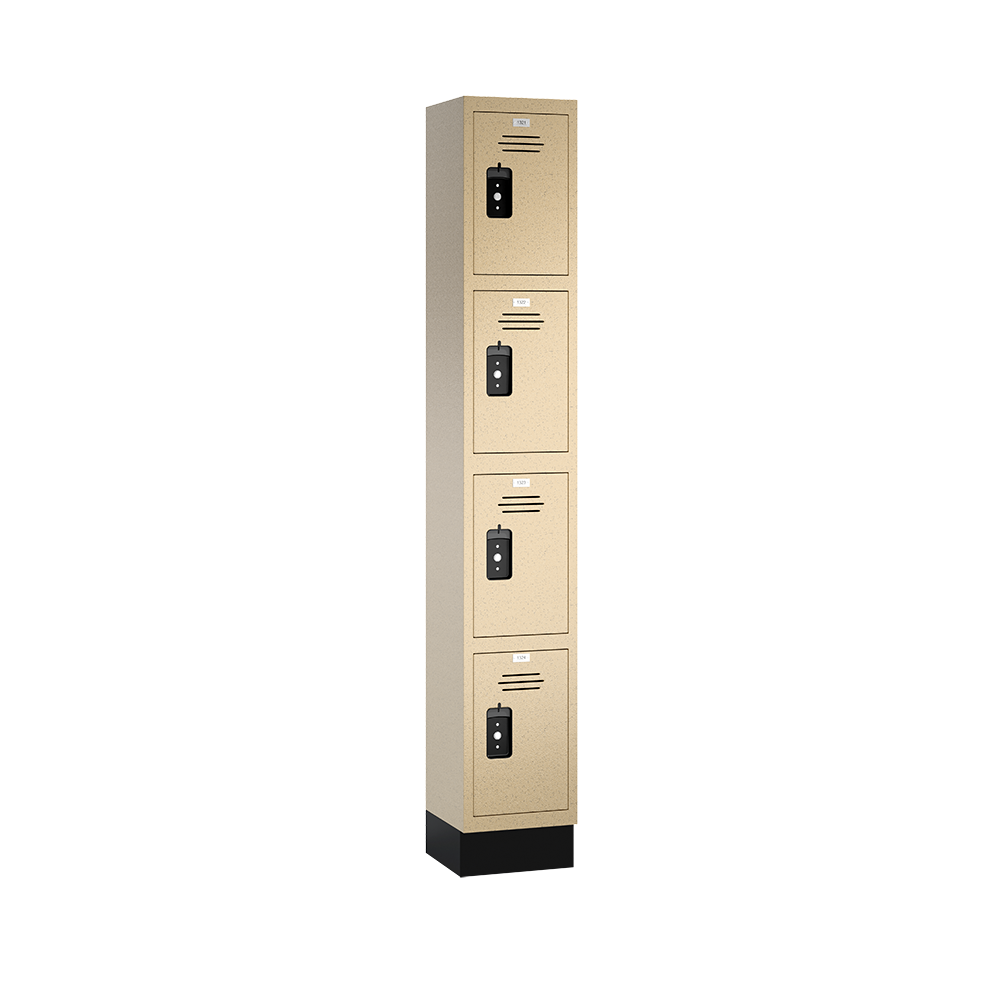 Traditional HDPE Solid Plastic Locker — 4 Tier, 1 Wide
