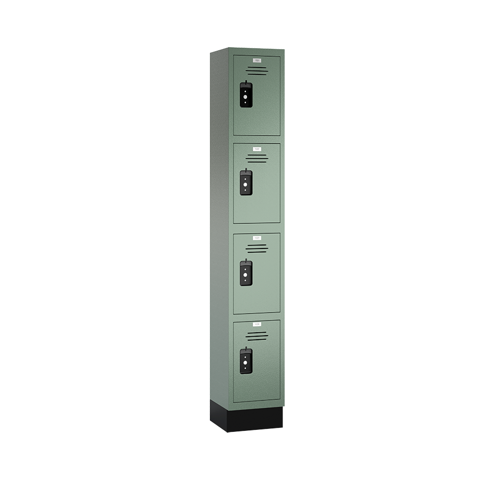 Traditional HDPE Solid Plastic Locker — 4 Tier, 1 Wide