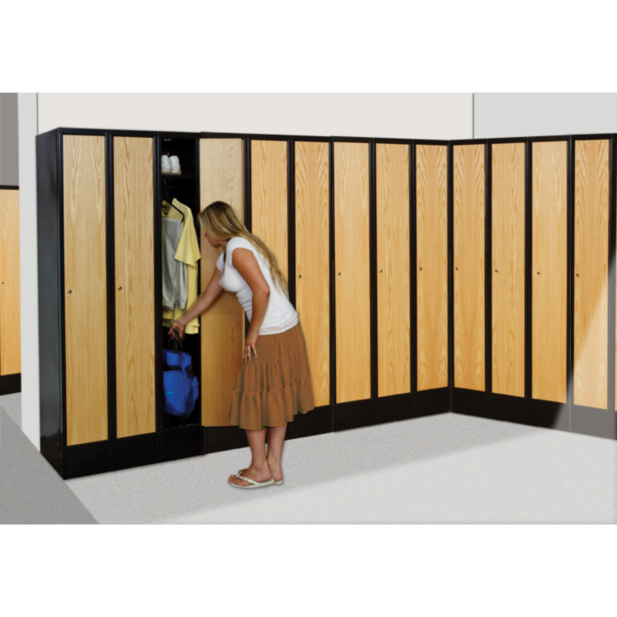 Hybrid Metal+Wood Locker — 1 Tier, 1 Wide