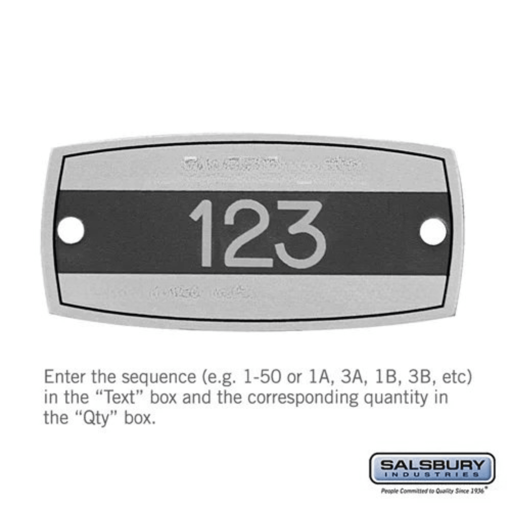 Custom Engraved Name/Number Plate — Salsbury Metal Lockers