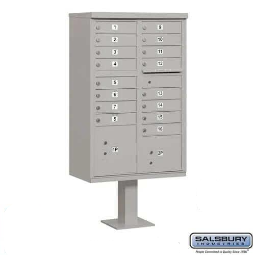 Cluster Box Unit with USPS Access — Type III — 16 Doors and 2 Parcel Lockers
