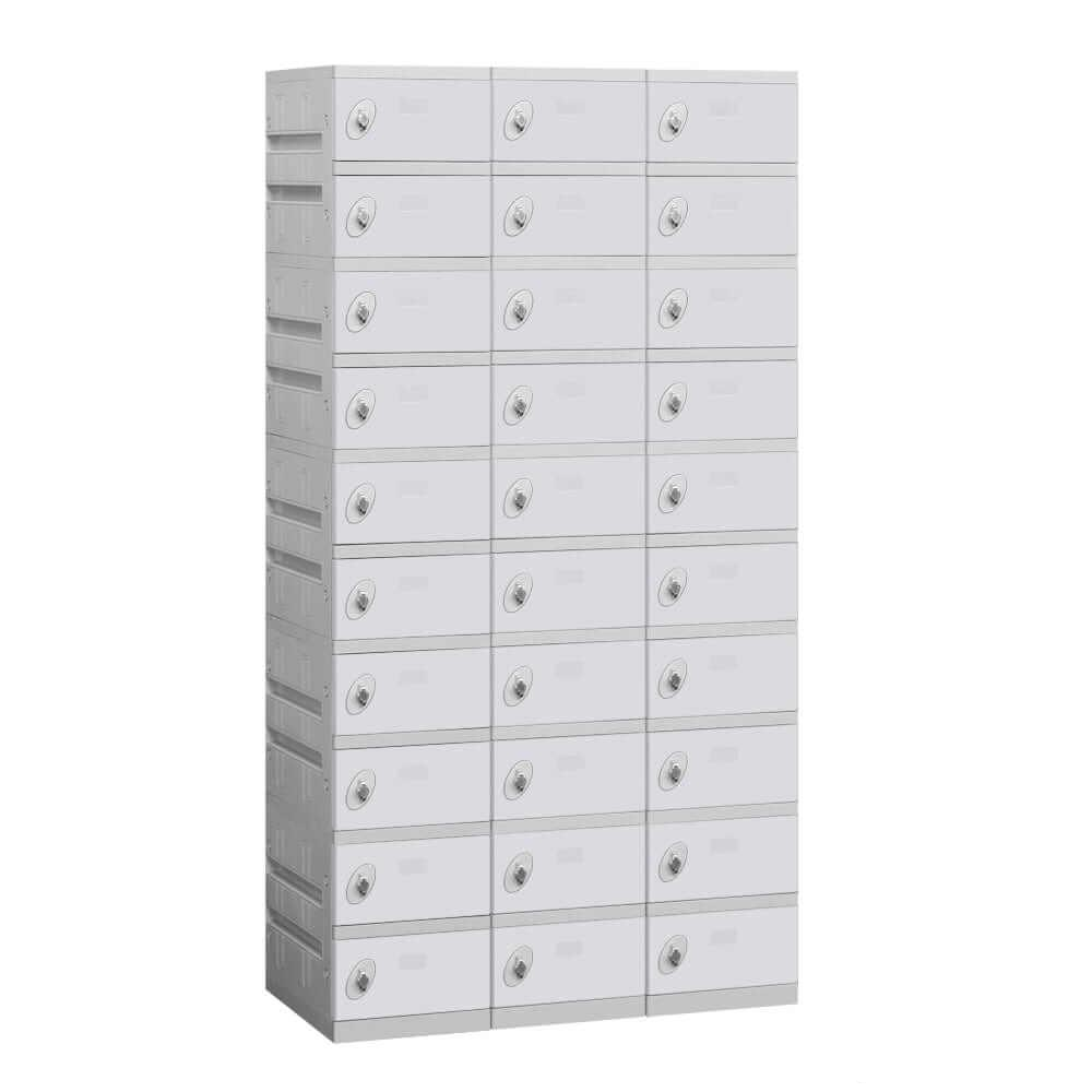High Grade ABS Plastic Locker — Box Style — 10 Tier, 3 Wide