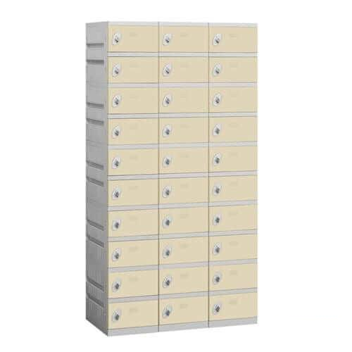 High Grade ABS Plastic Locker — Box Style — 10 Tier, 3 Wide