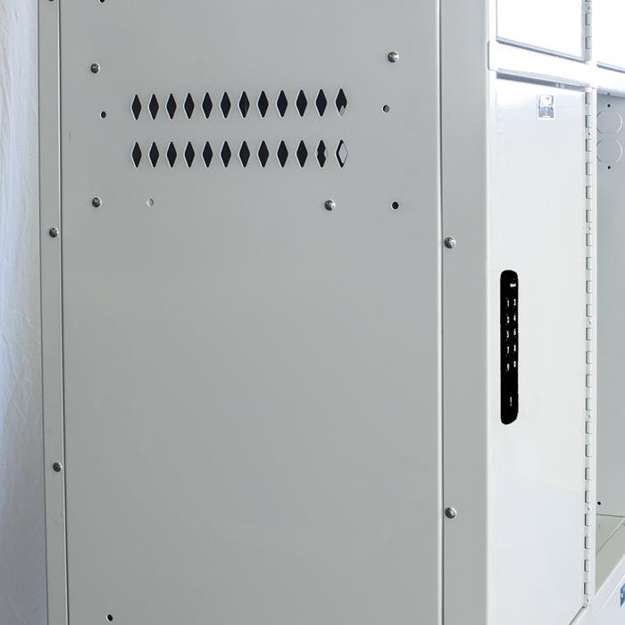 Laptop & Backpack Locker — 4 Tier, 1 Wide | with electronic locks & charging stations