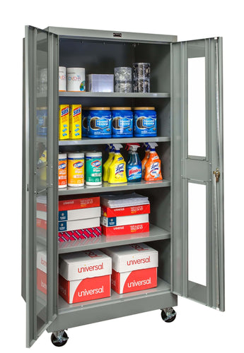 Hallowell 400 Series Commercial Storage Metal Cabinet — Safety View Door [Mobile] YourLockerStore