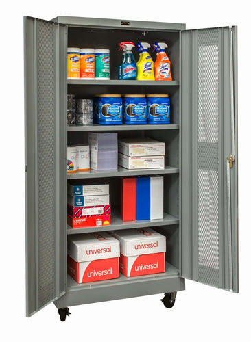 Hallowell 400 Series Commercial Storage Metal Cabinet — Ventilated Door [Mobile] YourLockerStore