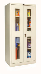 Hallowell 400 Series Commercial Storage+Wardrobe Combination Metal Cabinet — Safety View Door YourLockerStore