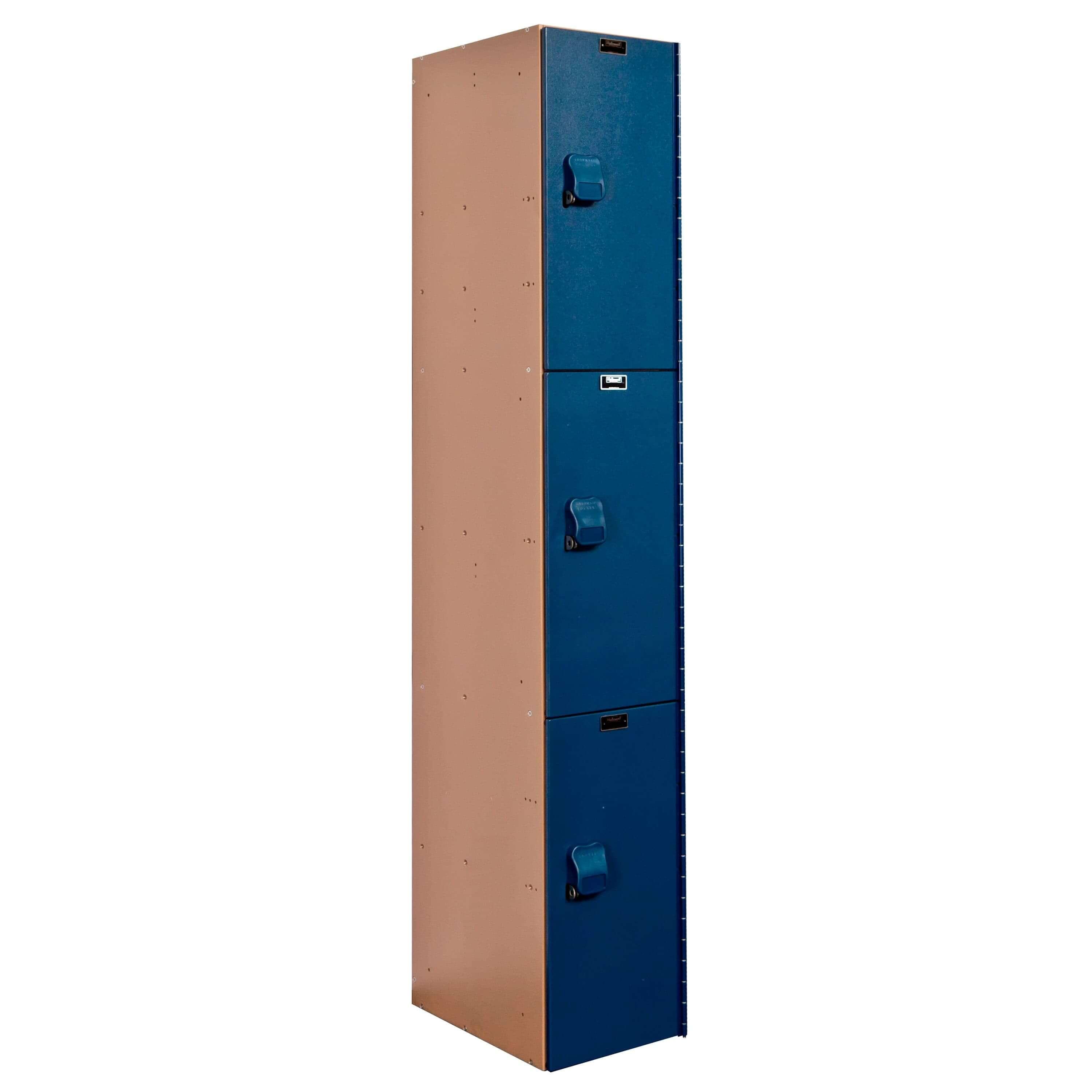 Hallowell AquaMax HDPE Solid Plastic Locker — 3 Tier, 1 Wide HPL1282-3A-TB YourLockerStore