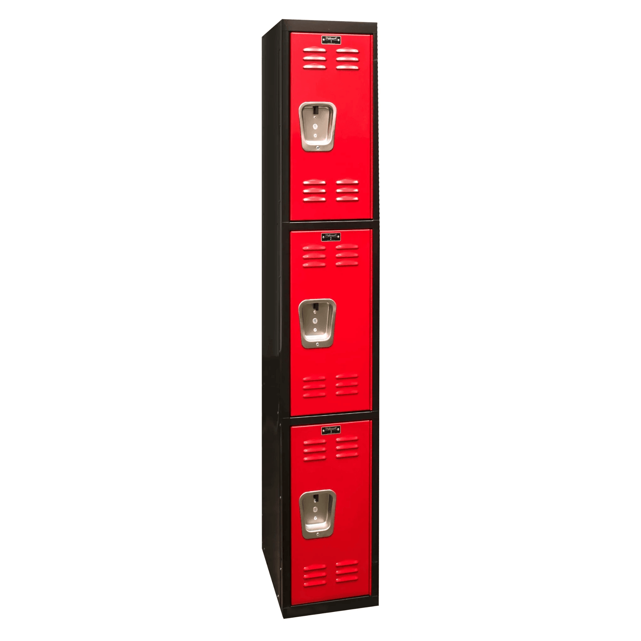 Hallowell Black Tie Steel Locker — 3 Tier, 1 Wide U1282-2MR YourLockerStore