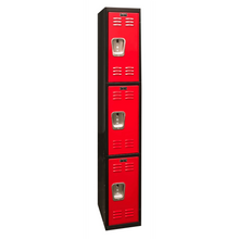Load image into Gallery viewer, Hallowell Black Tie Steel Locker — 3 Tier, 1 Wide U1282-2MR YourLockerStore