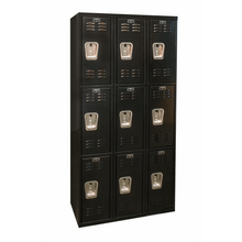 Load image into Gallery viewer, Hallowell Black Tie Steel Locker — 3 Tier, 3 Wide U3282-2ME YourLockerStore