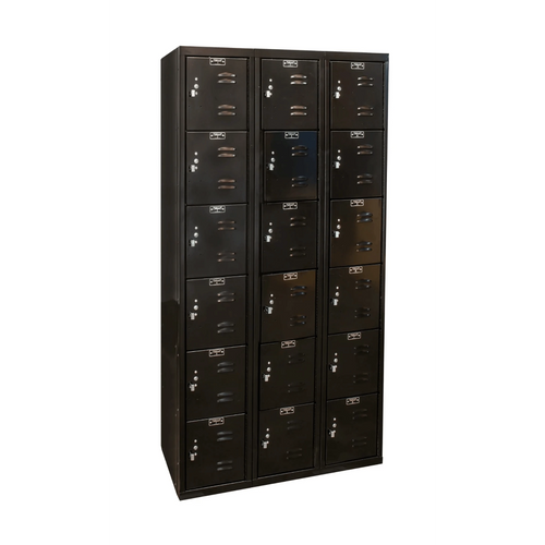 Hallowell Black Tie Steel Locker — 6 Tier, 3 Wide U3282-3ME YourLockerStore