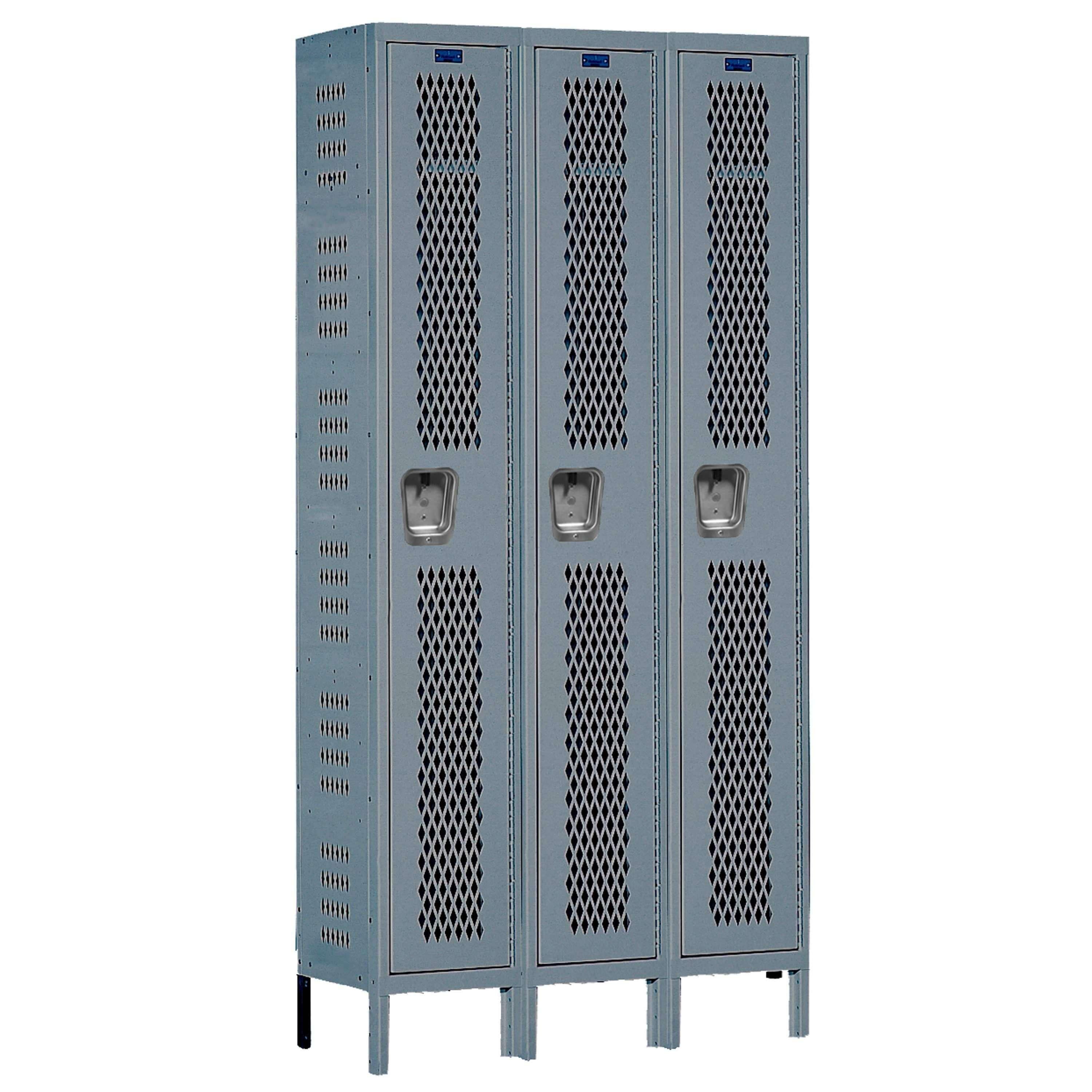 Hallowell Heavy Duty Ventilated Steel Locker — 1 Tier, 3 Wide U3228-1HDV-HG YourLockerStore
