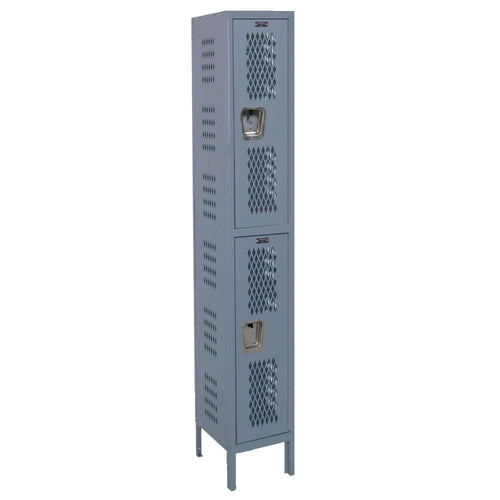 Hallowell Heavy Duty Ventilated Steel Locker — 2 Tier, 1 Wide U1228-2HDV-HG YourLockerStore