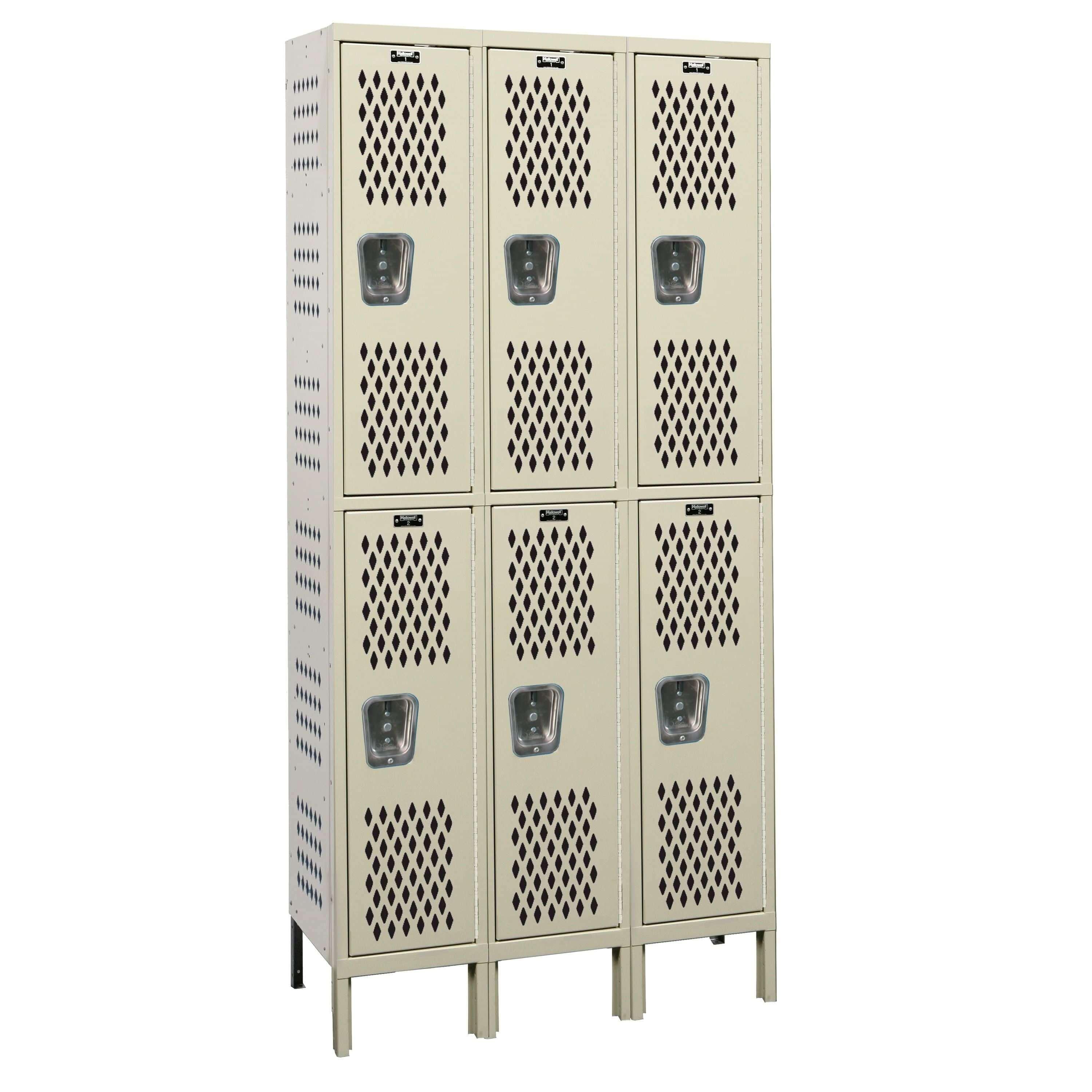 Hallowell Heavy Duty Ventilated Steel Locker — 2 Tier, 3 Wide U3228-2HDV-PT YourLockerStore