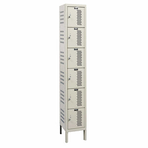 Hallowell Heavy Duty Ventilated Steel Locker — 6 Tier, 1 Wide U1228-6HDV-PT YourLockerStore