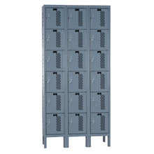 Load image into Gallery viewer, Hallowell Heavy Duty Ventilated Steel Locker — 6 Tier, 3 Wide U3228-6HDV-HG YourLockerStore