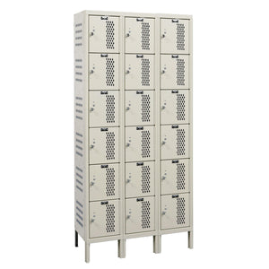 Hallowell Heavy Duty Ventilated Steel Locker — 6 Tier, 3 Wide U3228-6HDV-PT YourLockerStore