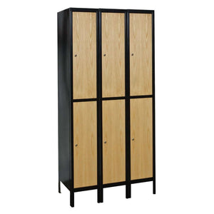 Hallowell Hybrid Metal+Wood Locker — 2 Tier, 3 Wide UW3288-2MEW YourLockerStore