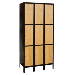 Hallowell Hybrid Metal+Wood Locker — 3 Tier, 3 Wide UW3288-3MEW YourLockerStore