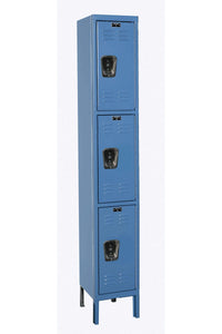 Hallowell Premium Louvered Steel Locker — 3 Tier, 1 Wide U1228-3MB YourLockerStore