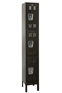 Hallowell Premium Louvered Steel Locker — 3 Tier, 1 Wide U1228-3ME YourLockerStore