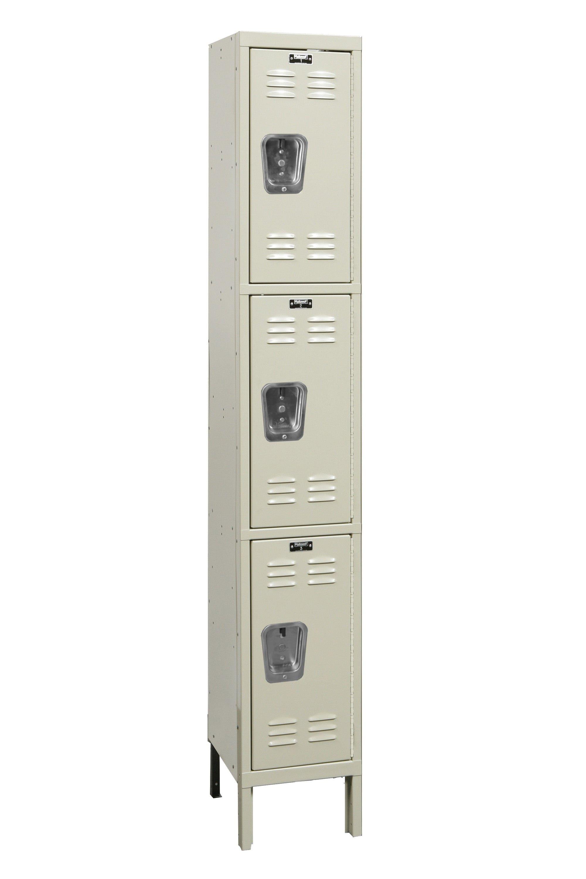 Hallowell Premium Louvered Steel Locker — 3 Tier, 1 Wide U1228-3PT YourLockerStore