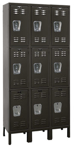 Hallowell Premium Louvered Steel Locker — 3 Tier, 3 Wide U3228-3ME YourLockerStore