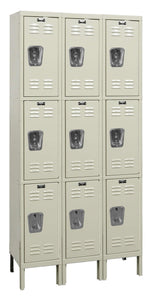 Hallowell Premium Louvered Steel Locker — 3 Tier, 3 Wide U3228-3PT YourLockerStore