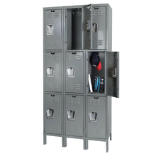 Load image into Gallery viewer, Hallowell Premium Louvered Steel Locker — 3 Tier, 3 Wide YourLockerStore