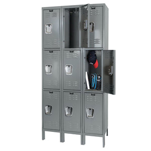 Hallowell Premium Louvered Steel Locker — 3 Tier, 3 Wide YourLockerStore