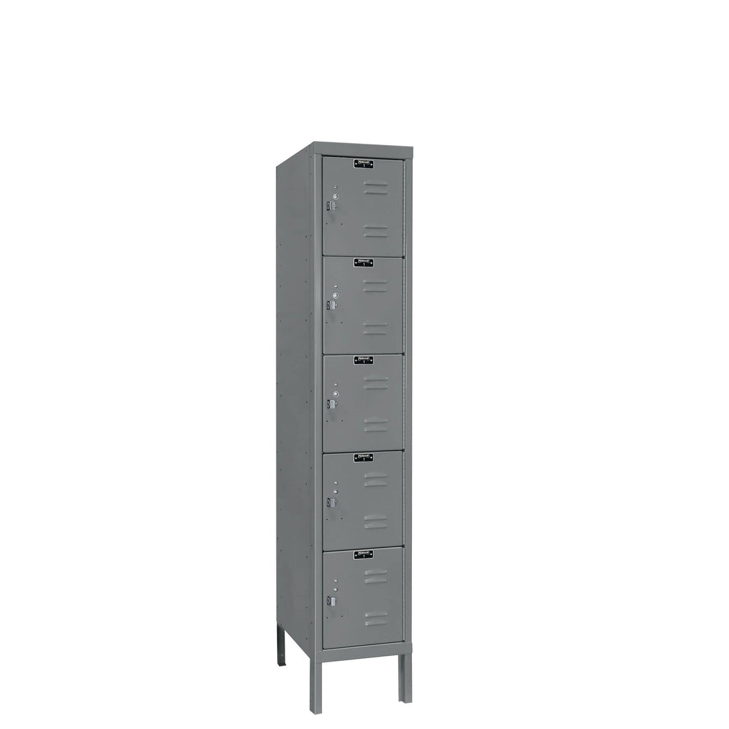 Hallowell Premium Louvered Steel Locker — 5 Tier, 1 Wide U1226-5HG YourLockerStore