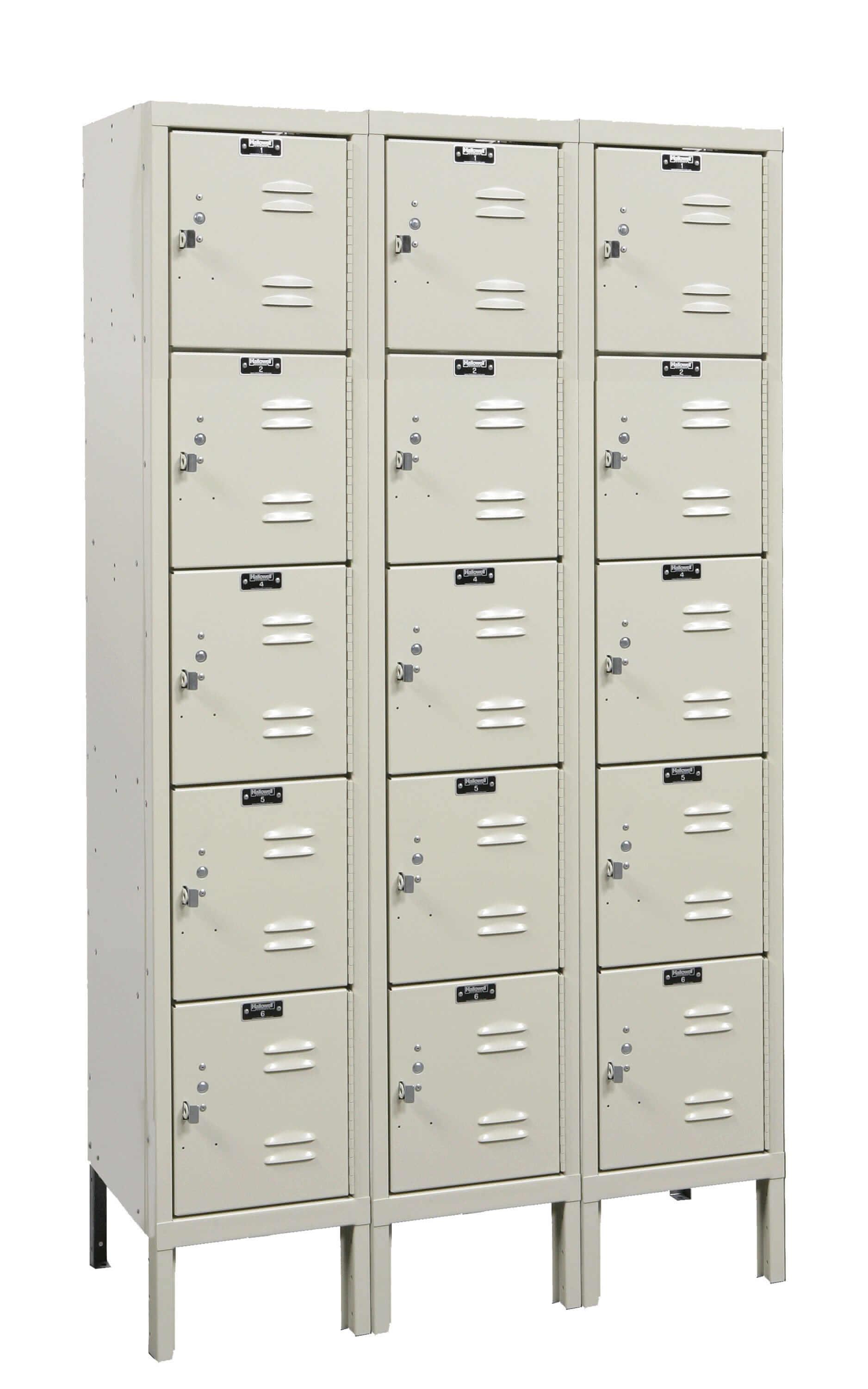 Hallowell Premium Louvered Steel Locker — 5 Tier, 3 Wide U3228-5PT YourLockerStore