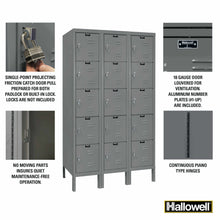 Load image into Gallery viewer, Hallowell Premium Louvered Steel Locker — 5 Tier, 3 Wide YourLockerStore