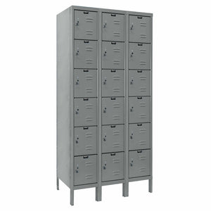 Hallowell Premium Louvered Steel Locker — 6 Tier, 3 Wide U3228-6HG YourLockerStore