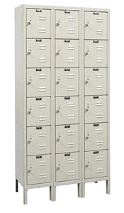 Hallowell Premium Louvered Steel Locker — 6 Tier, 3 Wide U3228-6PT YourLockerStore