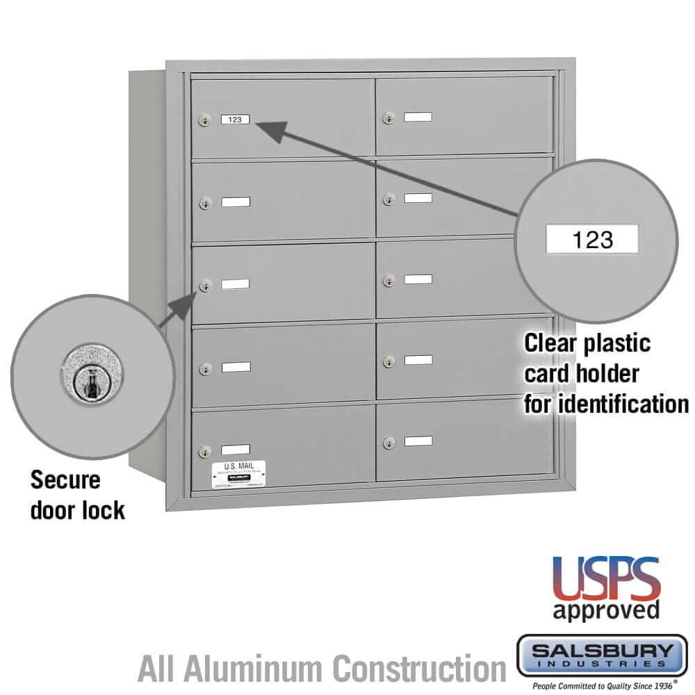 Salsbury Industries 4B+ Horizontal Mailbox with USPS Access [10 B Doors] YourLockerStore