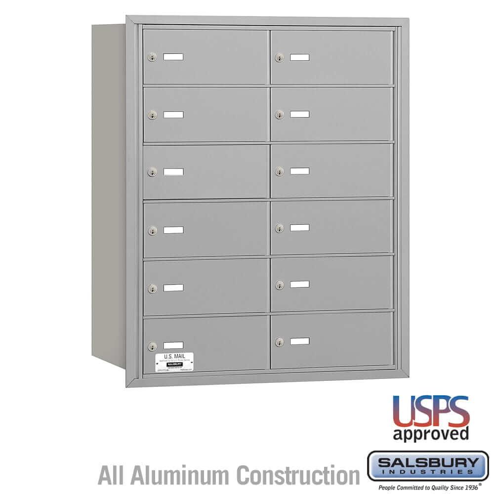 Salsbury Industries 4B+ Horizontal Mailbox with USPS Access [12 B Doors] 3612ARU 820996417244 YourLockerStore