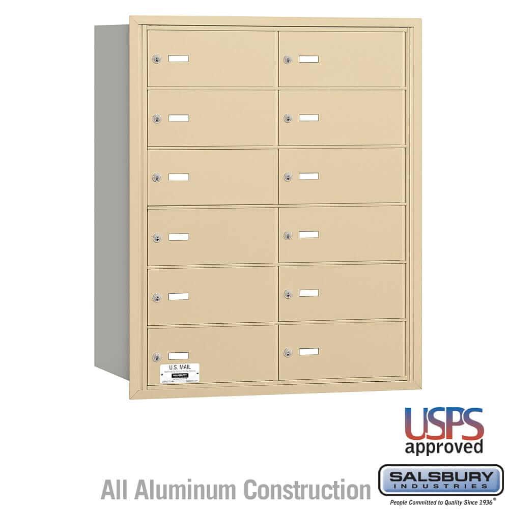 Salsbury Industries 4B+ Horizontal Mailbox with USPS Access [12 B Doors] 3612SRU 820996418685 YourLockerStore