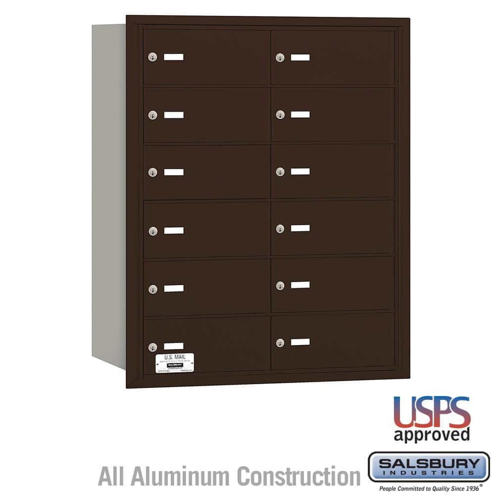 Salsbury Industries 4B+ Horizontal Mailbox with USPS Access [12 B Doors] 3612ZRU 820996417725 YourLockerStore