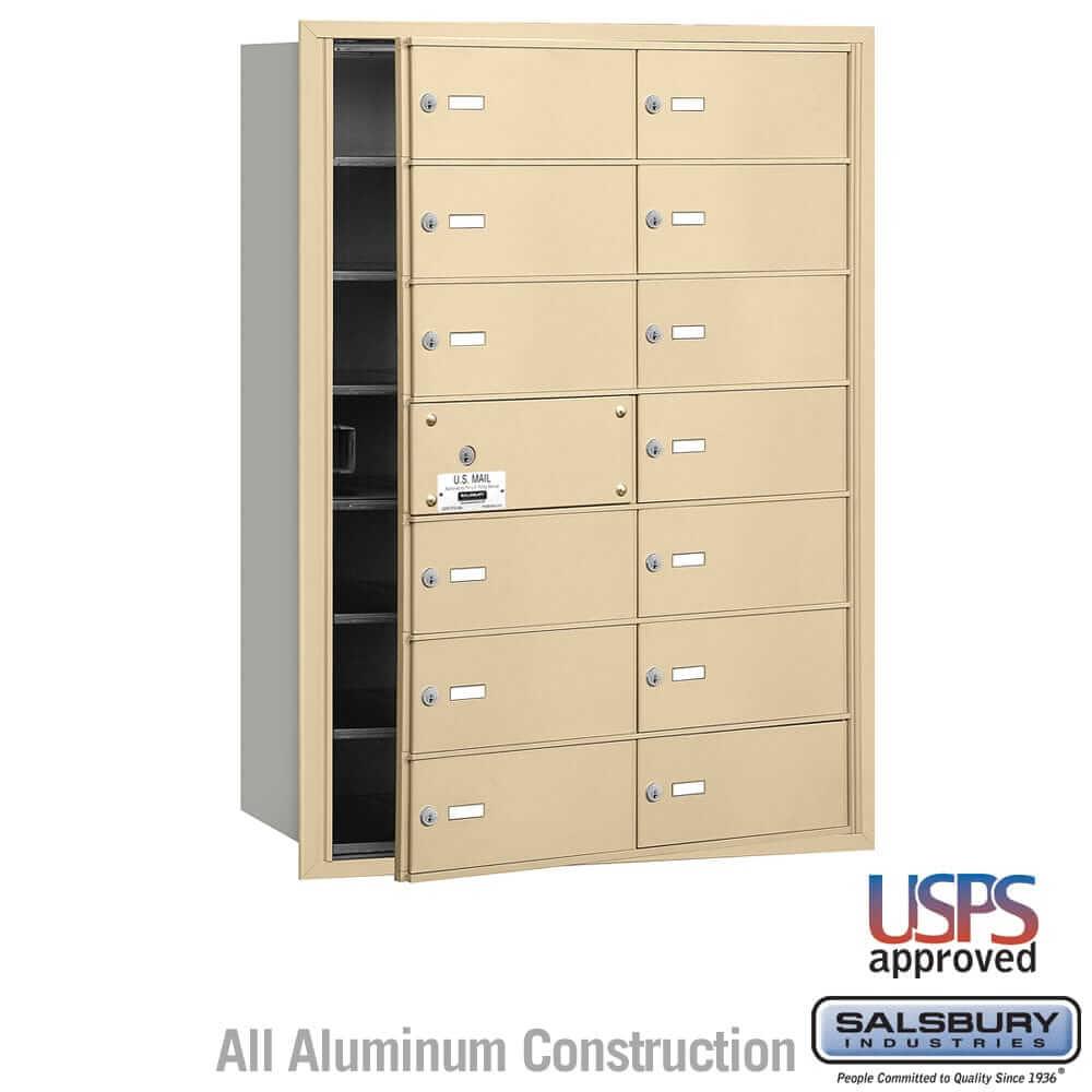 Salsbury Industries 4B+ Horizontal Mailbox with USPS Access [14 B Doors] 3614SFU 820996418401 YourLockerStore