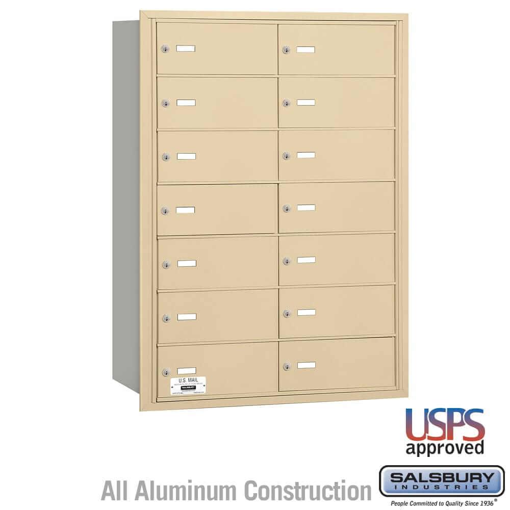 Salsbury Industries 4B+ Horizontal Mailbox with USPS Access [14 B Doors] 3614SRU 820996418647 YourLockerStore