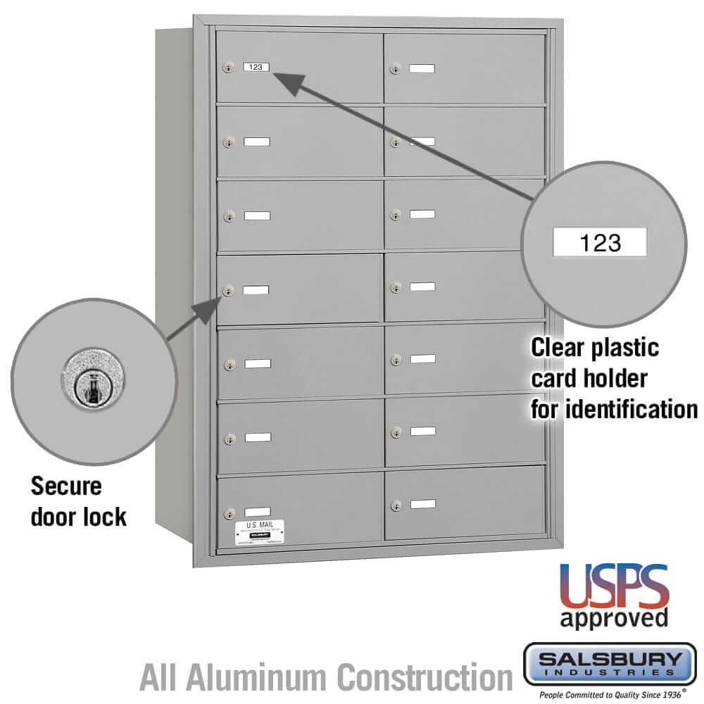 Salsbury Industries 4B+ Horizontal Mailbox with USPS Access [14 B Doors] YourLockerStore