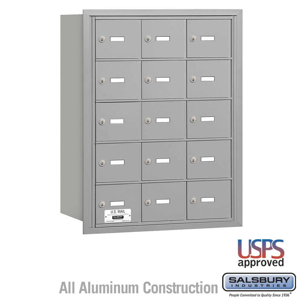 Salsbury Industries 4B+ Horizontal Mailbox with USPS Access [15 A Doors] 3615ARU 820996417299 YourLockerStore