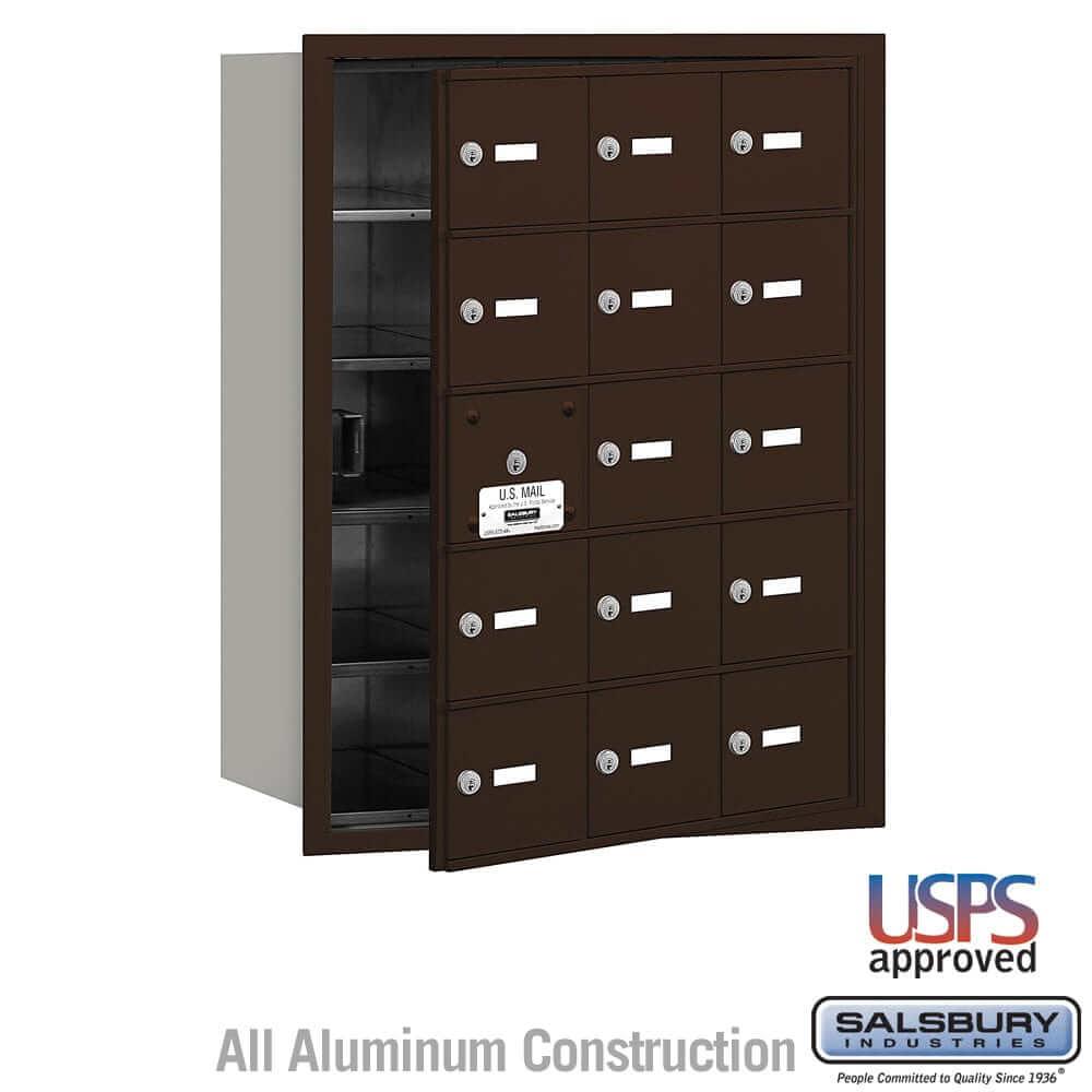 Salsbury Industries 4B+ Horizontal Mailbox with USPS Access [15 A Doors] 3615ZFU 820996417534 YourLockerStore