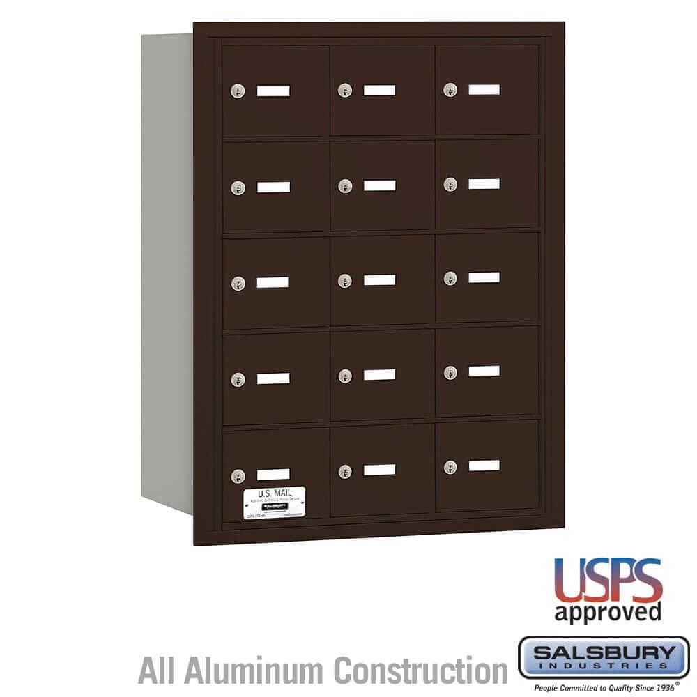 Salsbury Industries 4B+ Horizontal Mailbox with USPS Access [15 A Doors] 3615ZRU 820996417770 YourLockerStore