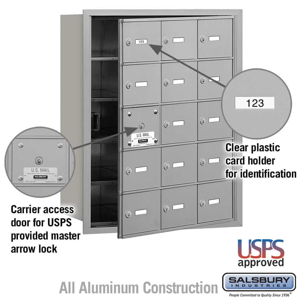 Salsbury Industries 4B+ Horizontal Mailbox with USPS Access [15 A Doors] YourLockerStore