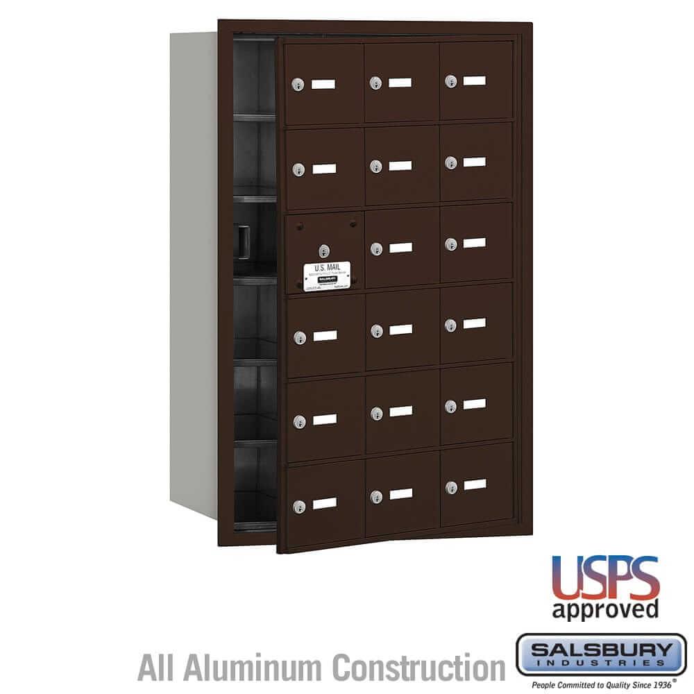 Salsbury Industries 4B+ Horizontal Mailbox with USPS Access [18 A Doors] 3618SFU 820996418456 YourLockerStore