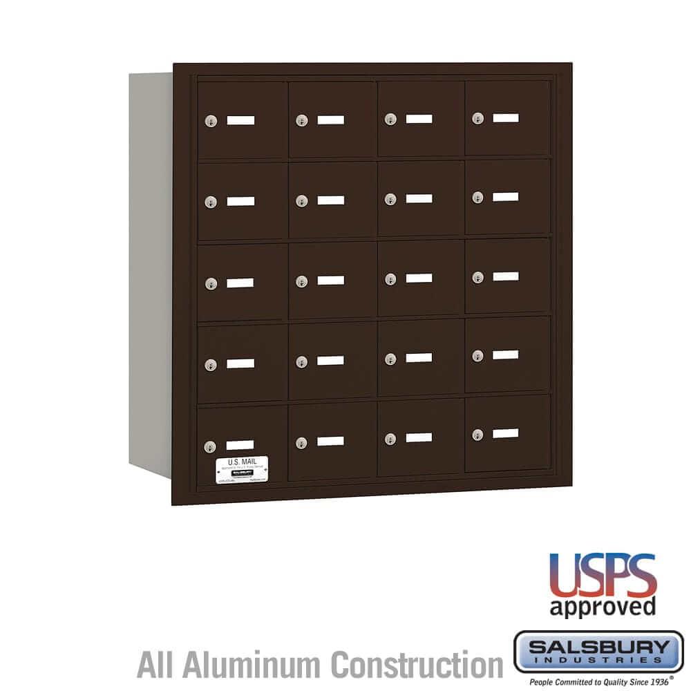 Salsbury Industries 4B+ Horizontal Mailbox with USPS Access [20 A Doors] 3620ZRU 820996417787 YourLockerStore