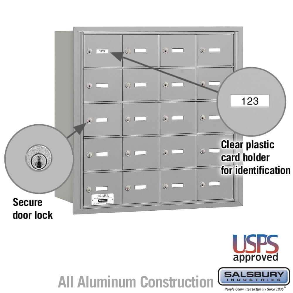 Salsbury Industries 4B+ Horizontal Mailbox with USPS Access [20 A Doors] YourLockerStore